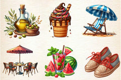 Summer In Barcelona Clipart Bundle - CraftNest - Digital Crafting and Art