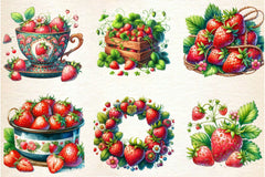 Summer Strawberry Clipart Bundle - CraftNest - Digital Crafting and Art