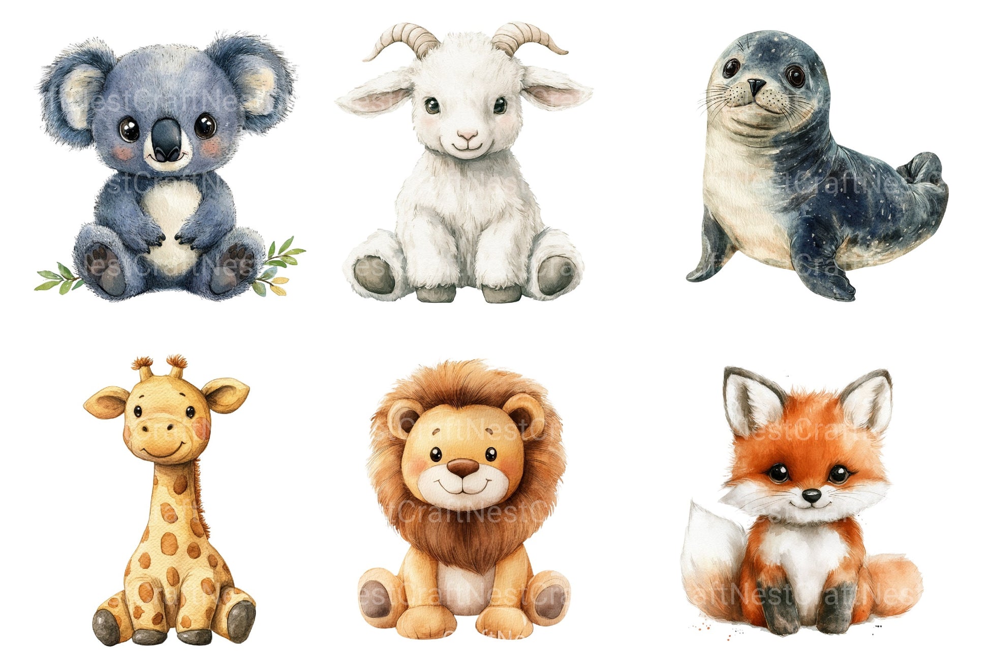 Vintage Animal Plush Toys Clipart Bundle - CraftNest - Digital Crafting and Art