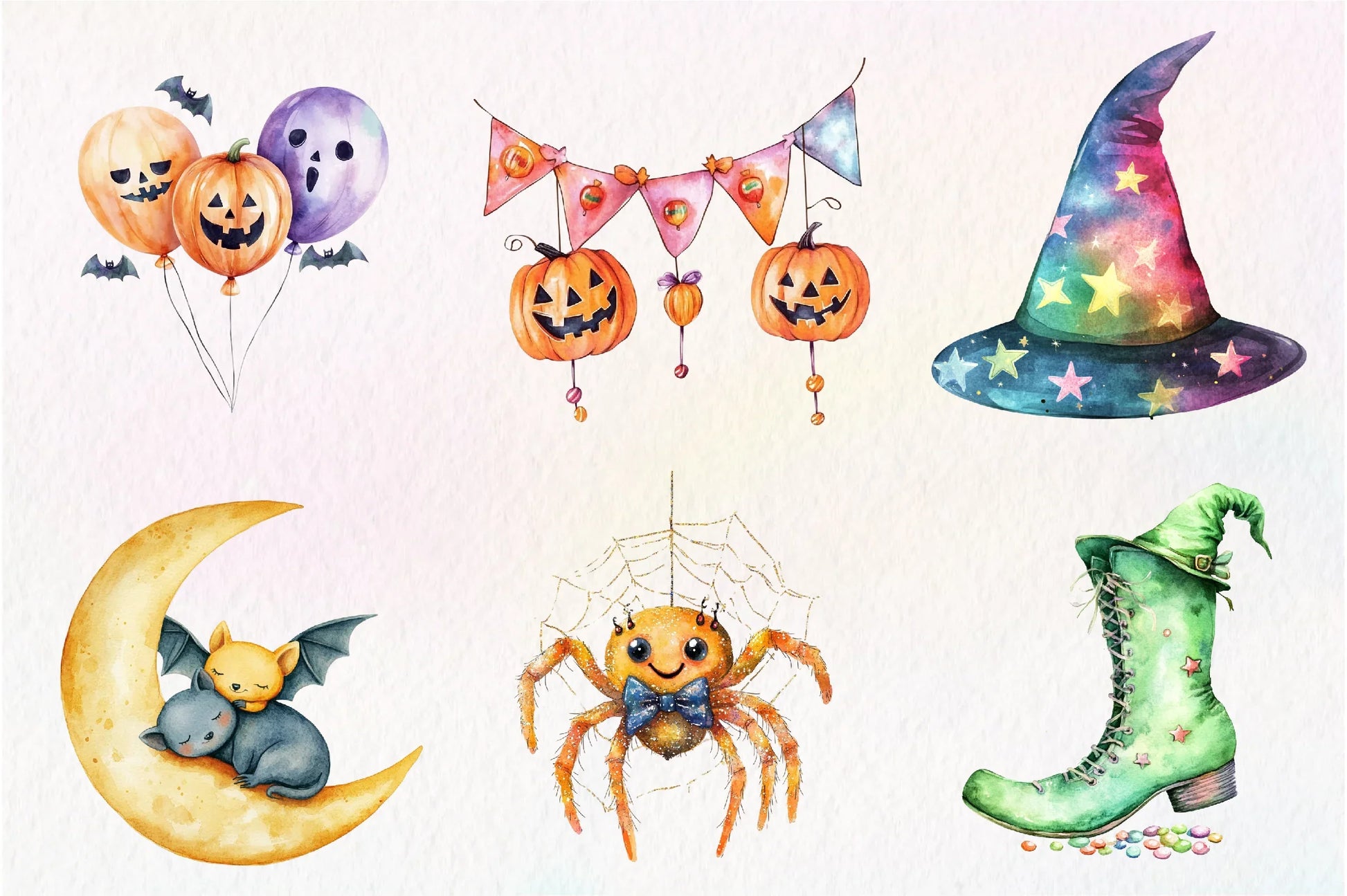 Cute Halloween Set Clipart Bundle 3 - CraftNest - Digital Crafting and Art