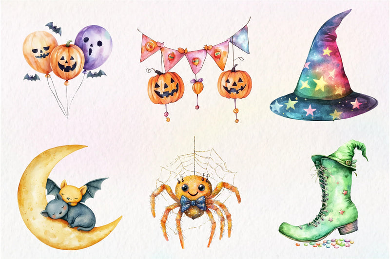 Cute Halloween Set Clipart Bundle 3 - CraftNest - Digital Crafting and Art