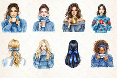 Blue Royalty Christmas Clipart Bundle - CraftNest - Digital Crafting and Art