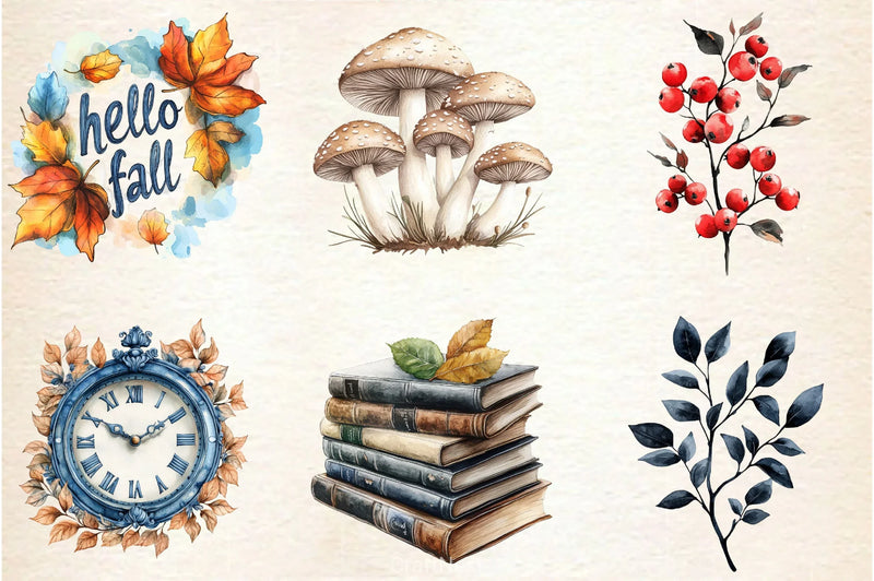 Black White Autumn Clipart Bundle 2 - CraftNest - Digital Crafting and Art