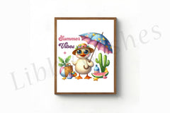 Funny Duck Summer Vibes Clipart Bundle - CraftNest - Digital Crafting and Art