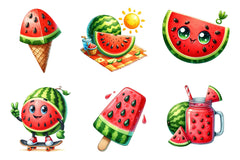 Hello Summer Juicy Watermelon Clipart Bundle - CraftNest - Digital Crafting and Art
