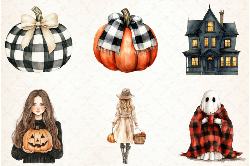 Creepy Cozy Halloween Clipart Bundle - CraftNest - Digital Crafting and Art