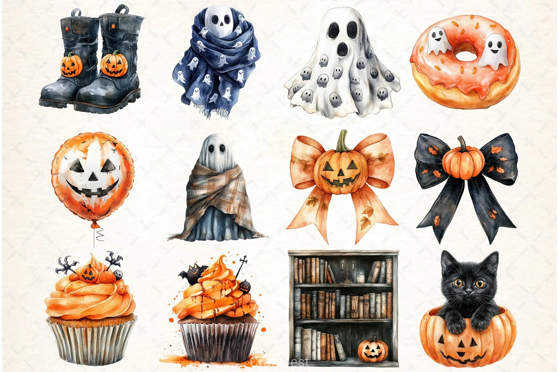 Cozy Halloween Clipart Bundle 1 - CraftNest - Digital Crafting and Art