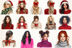 Neon Red Christmas Clipart Bundle - CraftNest - Digital Crafting and Art