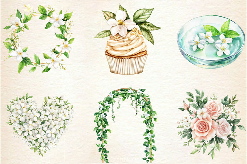 Jasmine Wedding Decor Clipart Bundle - CraftNest - Digital Crafting and Art