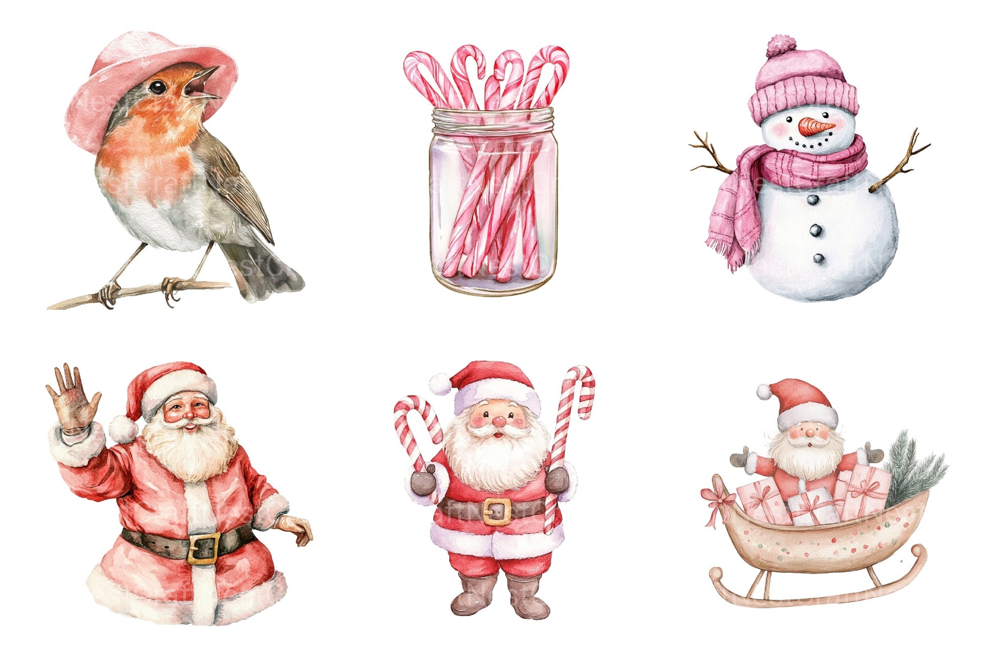 Blush Christmas Clipart Bundle - CraftNest - Digital Crafting and Art