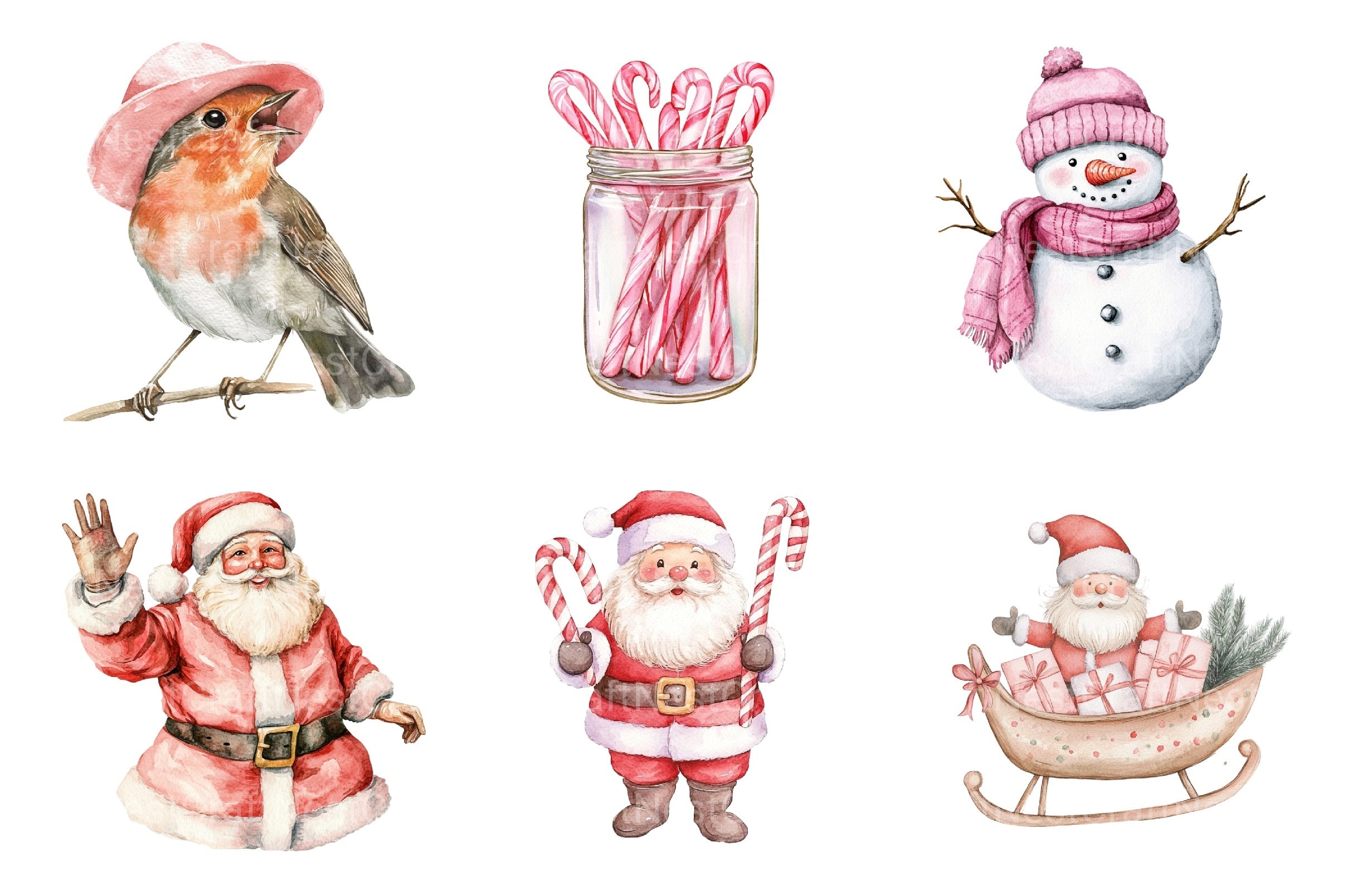 Blush Christmas Clipart Bundle - CraftNest - Digital Crafting and Art