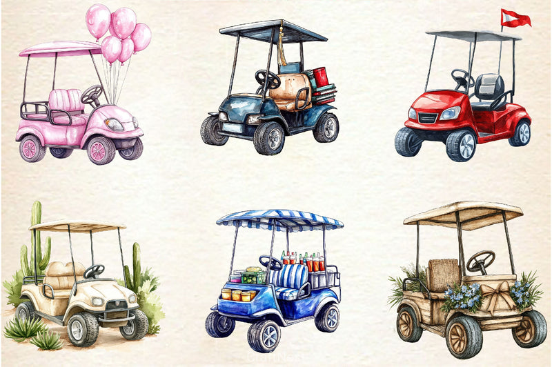 Golf Cart Clipart Bundle - CraftNest - Digital Crafting and Art