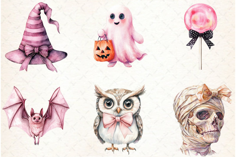 Cute Girly Halloween Clipart Bundle - CraftNest - Digital Crafting and Art