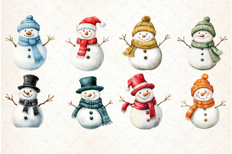 Christmas Snowman Clipart Bundle 14 - CraftNest - Digital Crafting and Art