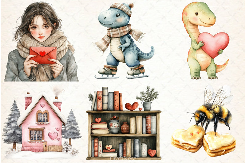 Winter Love Clipart Bundle - CraftNest - Digital Crafting and Art