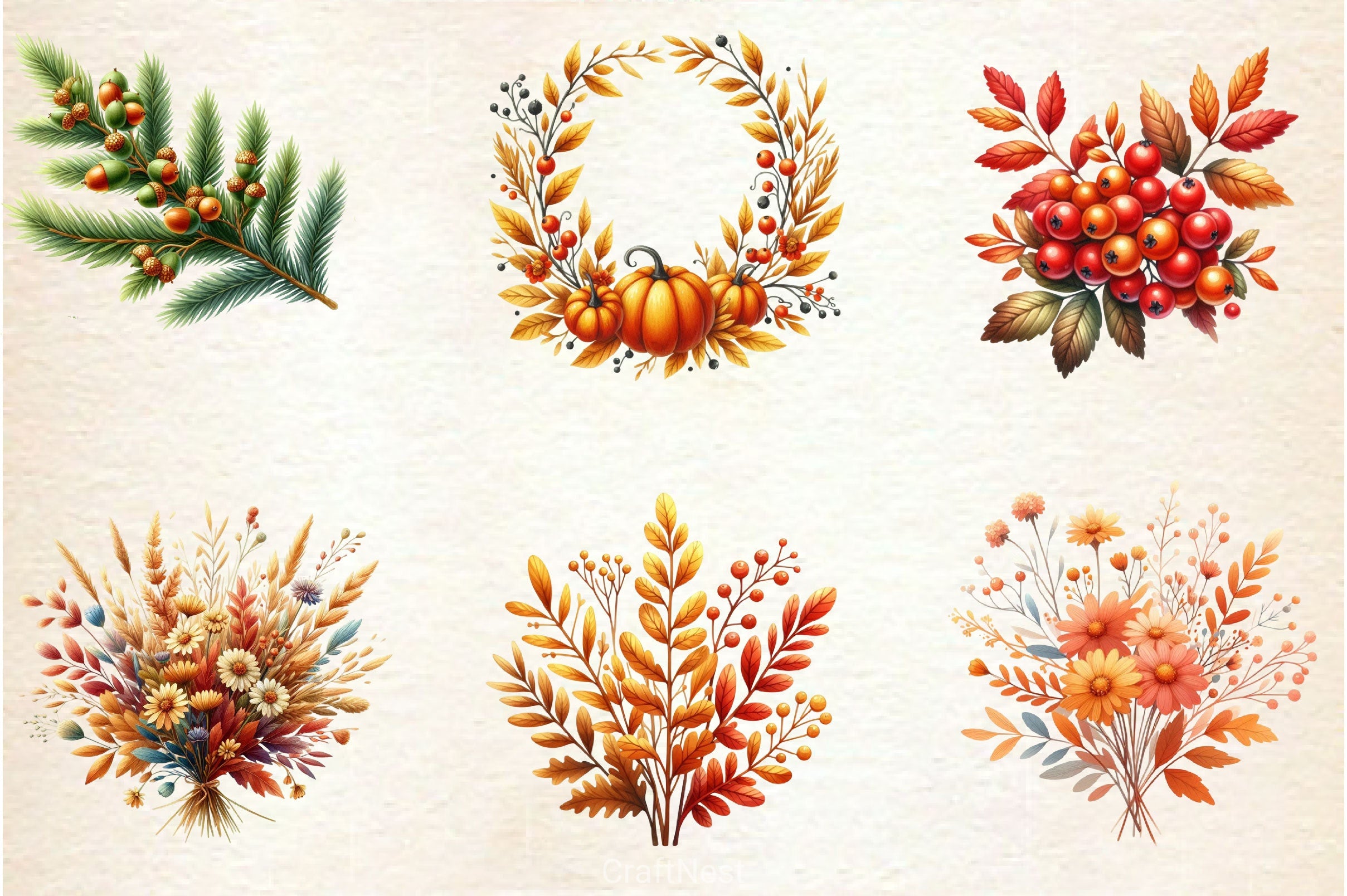 Autumn Nature Clipart Bundle - CraftNest - Digital Crafting and Art