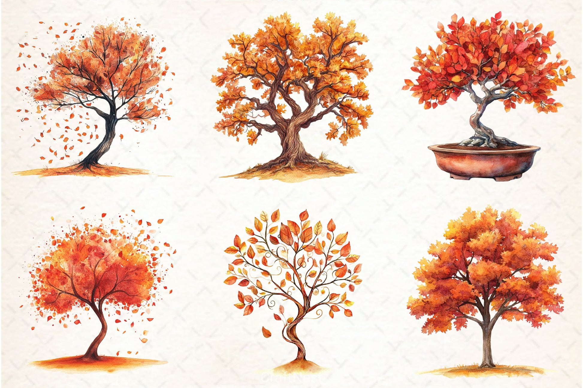 Autumn Trees Clipart Bundle 6 - CraftNest - Digital Crafting and Art