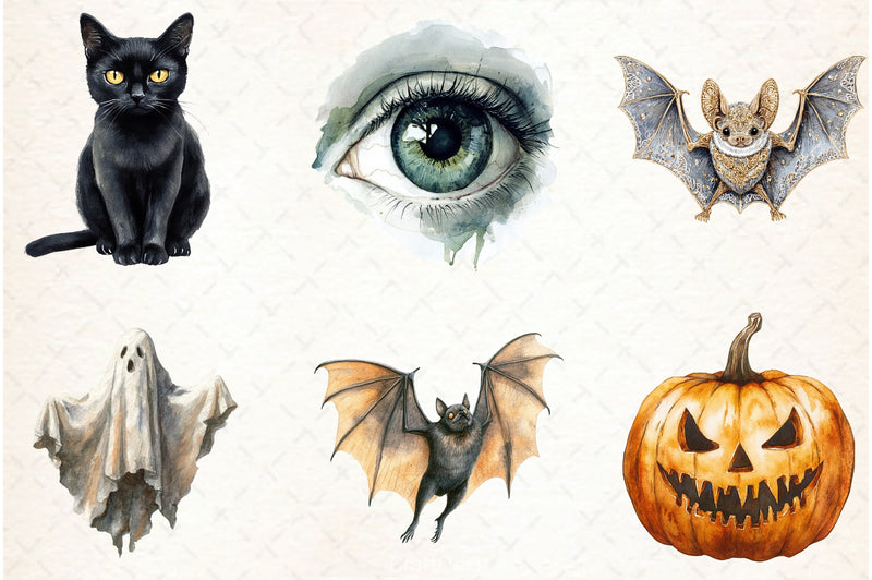 Vintage Gothic Halloween Clipart Bundle - CraftNest - Digital Crafting and Art