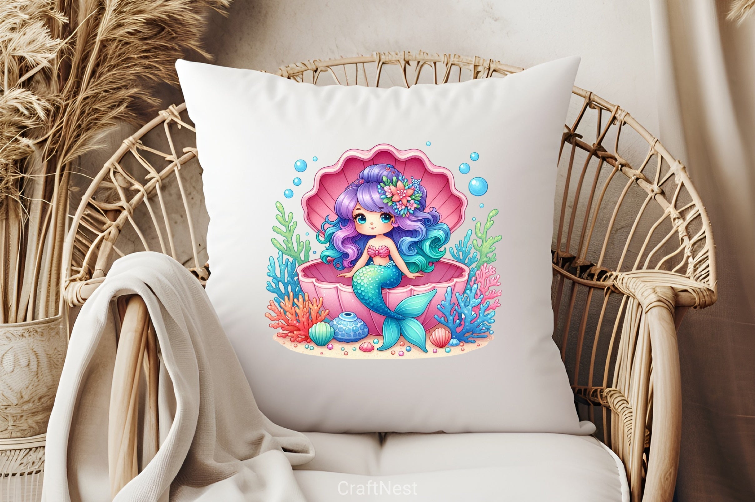 Summer Mermaid Clipart Bundle - CraftNest - Digital Crafting and Art