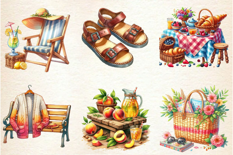 Cozy Summer Clipart Bundle 6 - CraftNest - Digital Crafting and Art