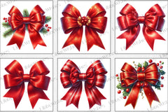Red Christmas Bow Clipart Bundle - CraftNest - Digital Crafting and Art