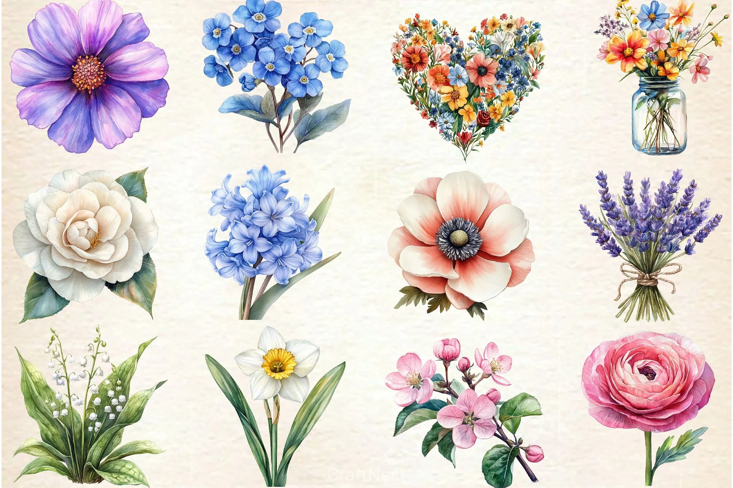 Spring Flowers Clipart Bundle 4 - CraftNest - Digital Crafting and Art