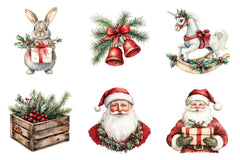 Rustic Red Green Christmas Winter Clipart Bundle - CraftNest - Digital Crafting and Art