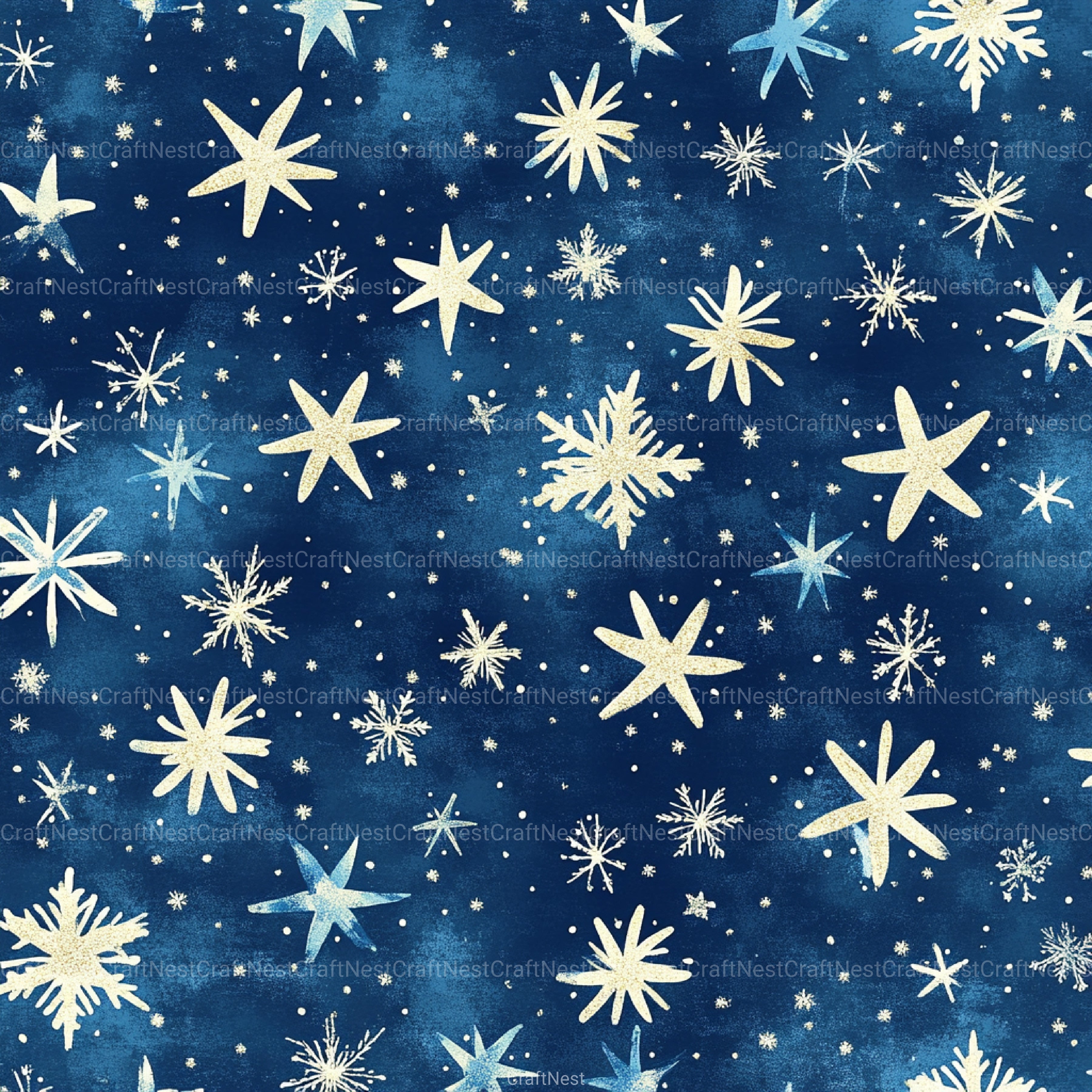 Stars & Snowflakes Winter Glitter Clipart Bundle - CraftNest - Digital Crafting and Art