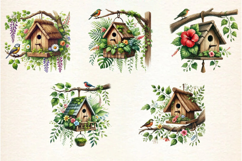 Rustic Bird Feeder Clipart Bundle - CraftNest - Digital Crafting and Art