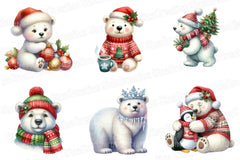 Polar Bear Christmas Clipart Bundle 6 - CraftNest - Digital Crafting and Art