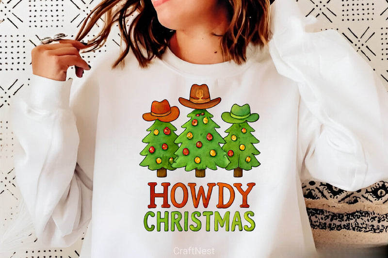 Howdy Christmas Tree Clipart Bundle - CraftNest - Digital Crafting and Art