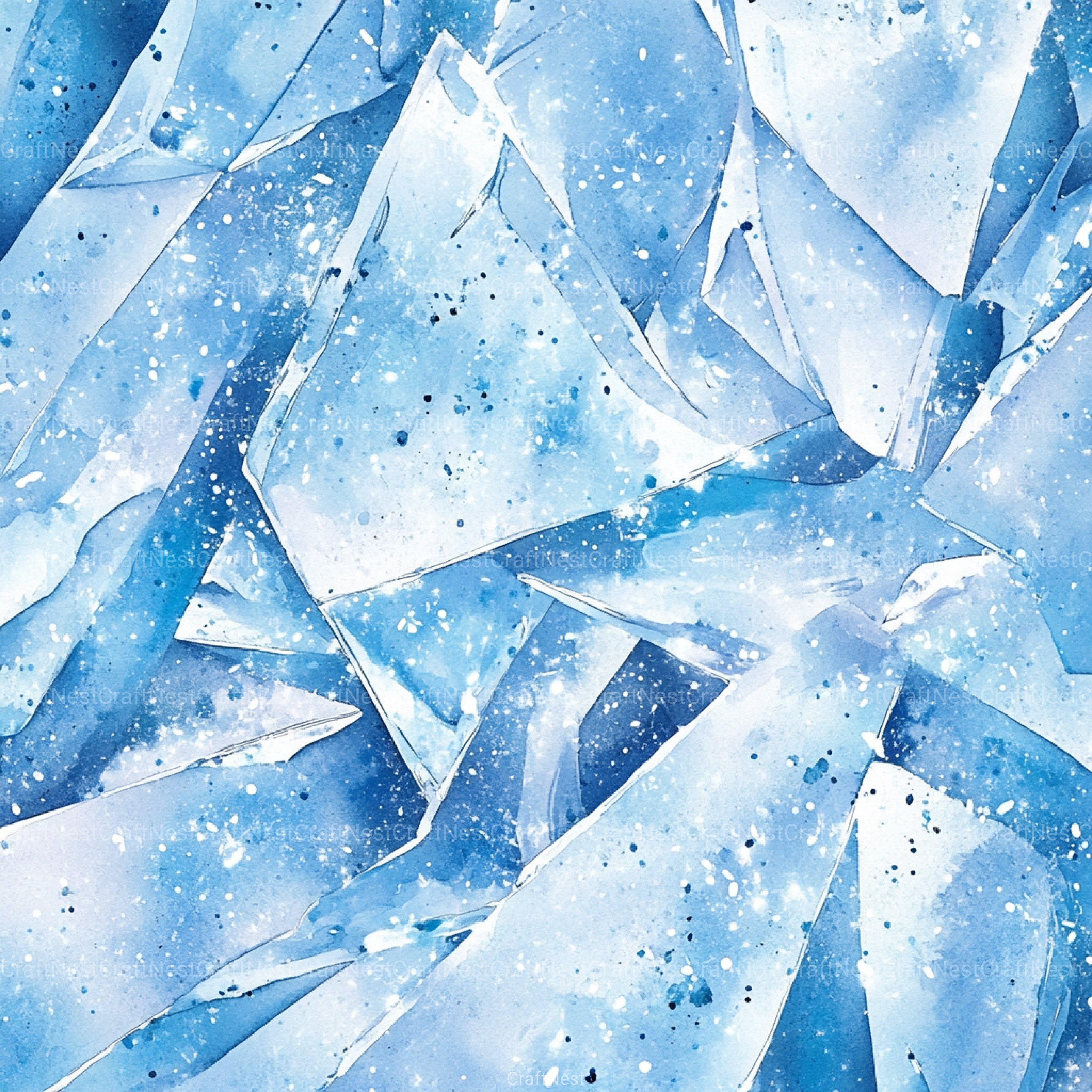 Blue Holographic Glitter Digital Paper - CraftNest - Digital Crafting and Art