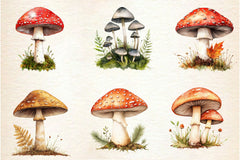 Botanical Autumn Mushrooms Clipart Bundle - CraftNest - Digital Crafting and Art
