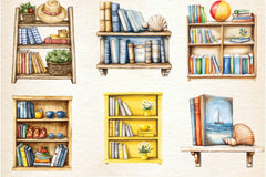 Summer Bookshelf Clipart Bundle 2 - CraftNest - Digital Crafting and Art