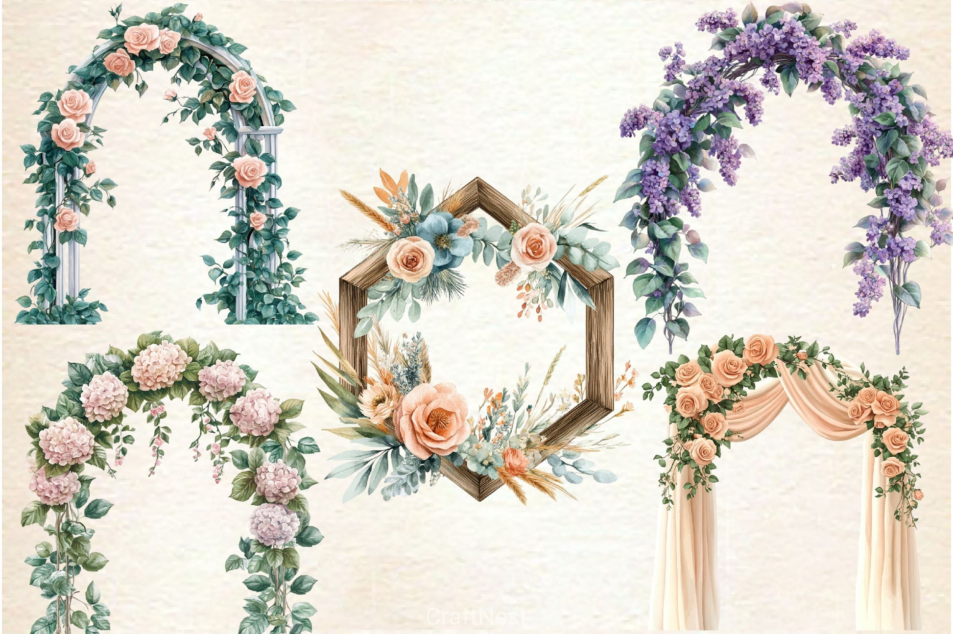 Spring Arches Clipart Bundle 2 - CraftNest - Digital Crafting and Art