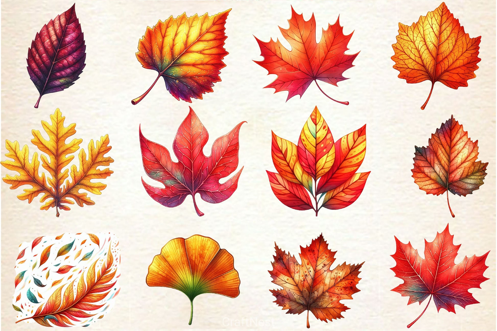 Fall Leaves Clipart Bundle - CraftNest - Digital Crafting and Art