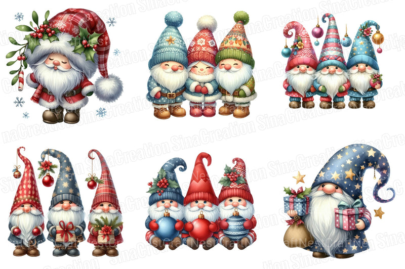 Christmas Gnome Winter Graphics Clipart Bundle - CraftNest - Digital Crafting and Art