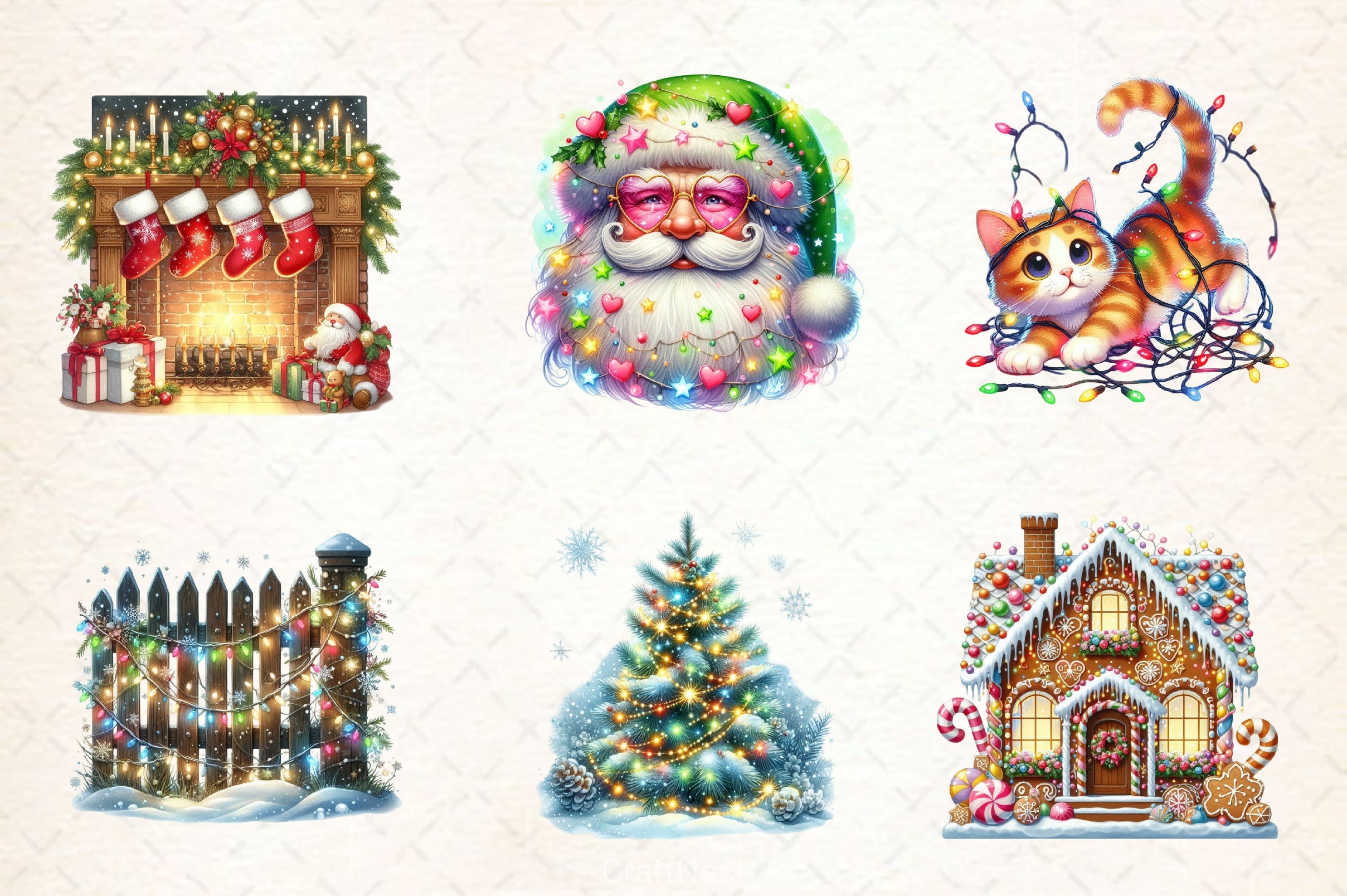 Twinkling Lights Christmas Clipart Bundle 2 - CraftNest - Digital Crafting and Art