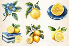 Yellow Blue Lemon Clipart Bundle - CraftNest - Digital Crafting and Art