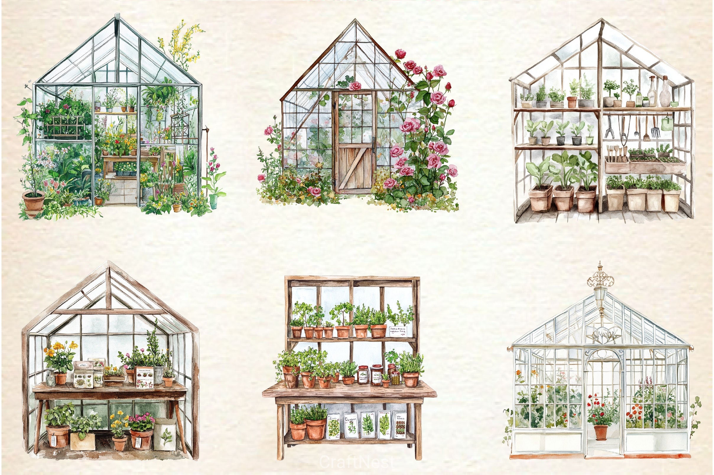Spring Greenhouse Clipart Bundle 2 - CraftNest - Digital Crafting and Art