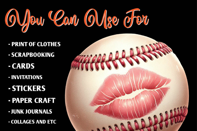 Retro Girly Baseball Clipart Bundle 1 - CraftNest - Digital Crafting and Art