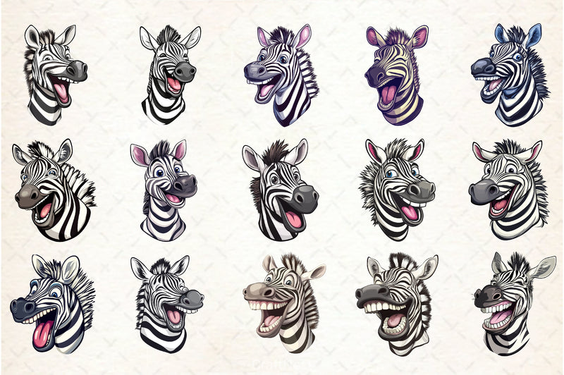 Funny Cartoon Zebra Clipart Bundle - CraftNest - Digital Crafting and Art