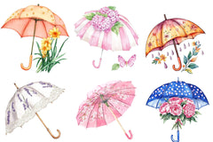 Spring Flowers Umbrella Clipart Bundle - CraftNest - Digital Crafting and Art