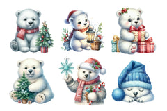 Christmas Polar Bear Clip Art Bundle - CraftNest - Digital Crafting and Art