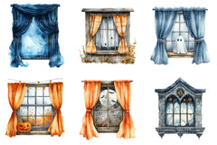 Cute Haunted Window Views Clipart Bundle - CraftNest - Digital Crafting and Art