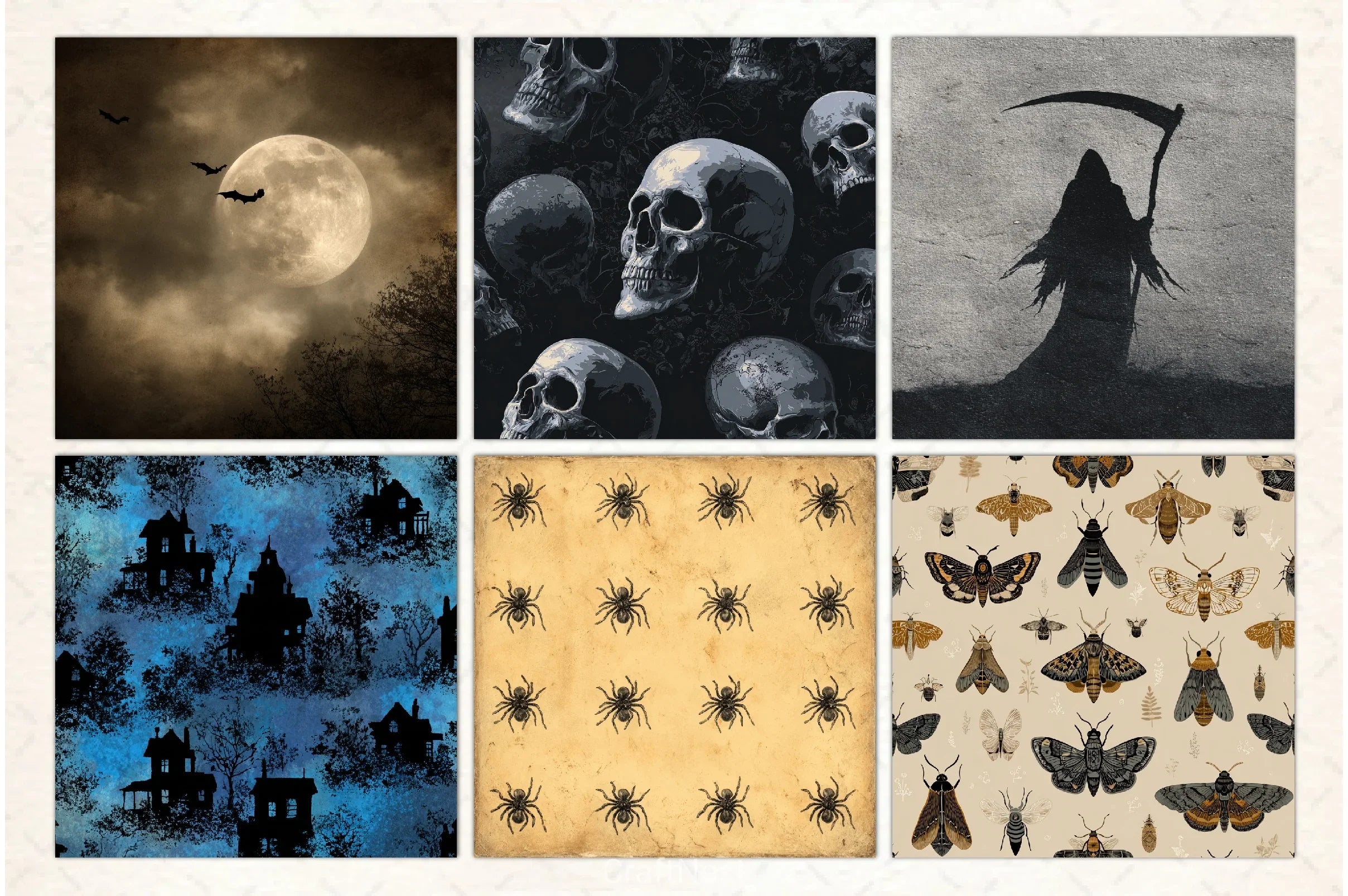 Vintage Halloween Digital Paper - CraftNest - Digital Crafting and Art