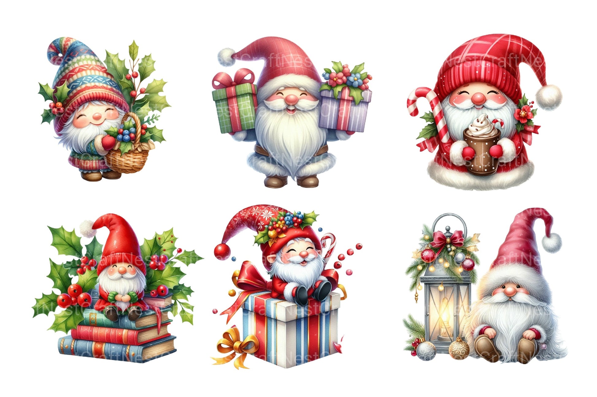 Gnome Christmas Cozy Clipart Bundle - CraftNest - Digital Crafting and Art