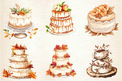 Fall Wedding Cake Clipart Bundle 2 - CraftNest - Digital Crafting and Art
