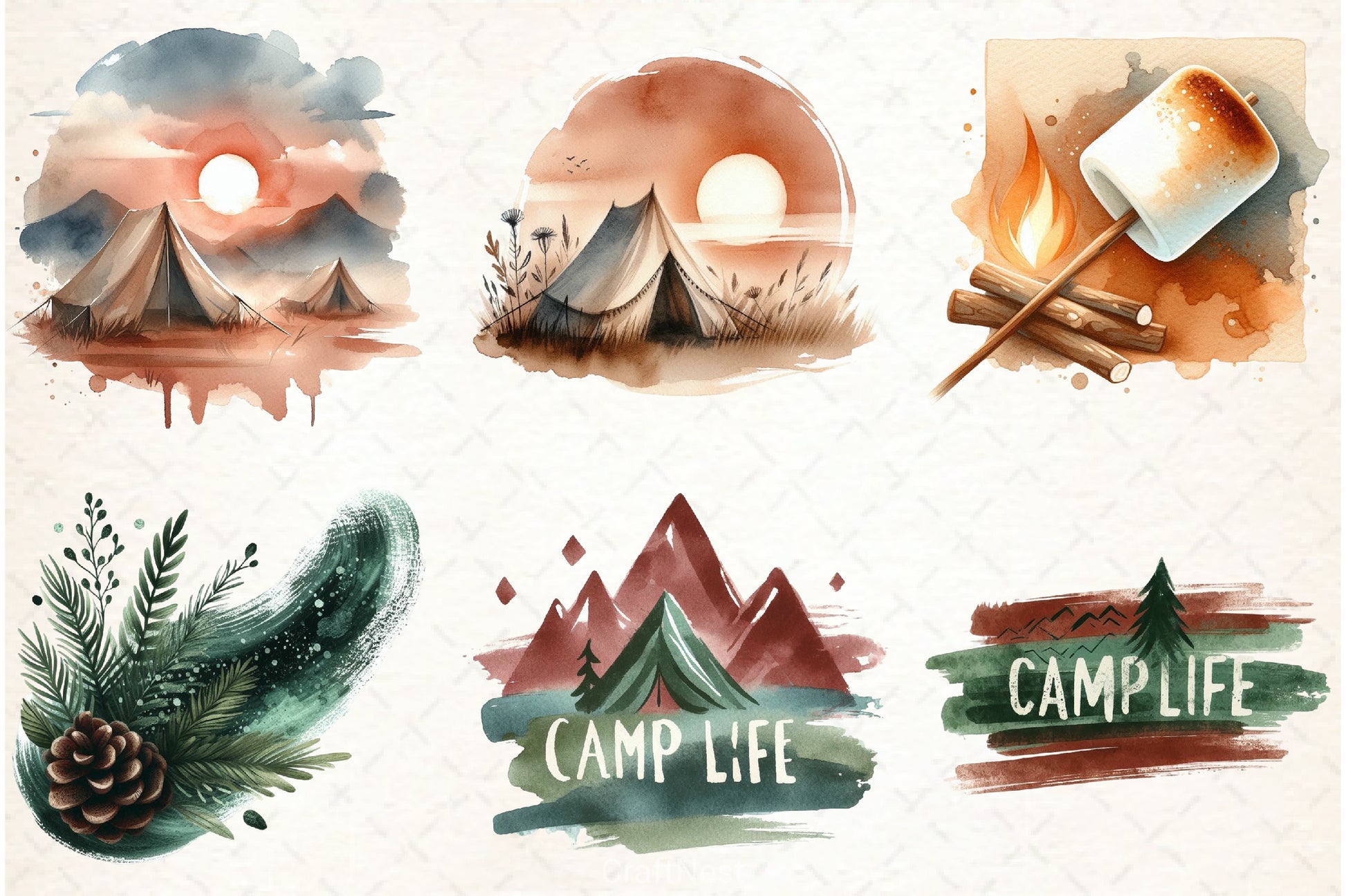 Camping Mode Clipart Bundle - CraftNest - Digital Crafting and Art