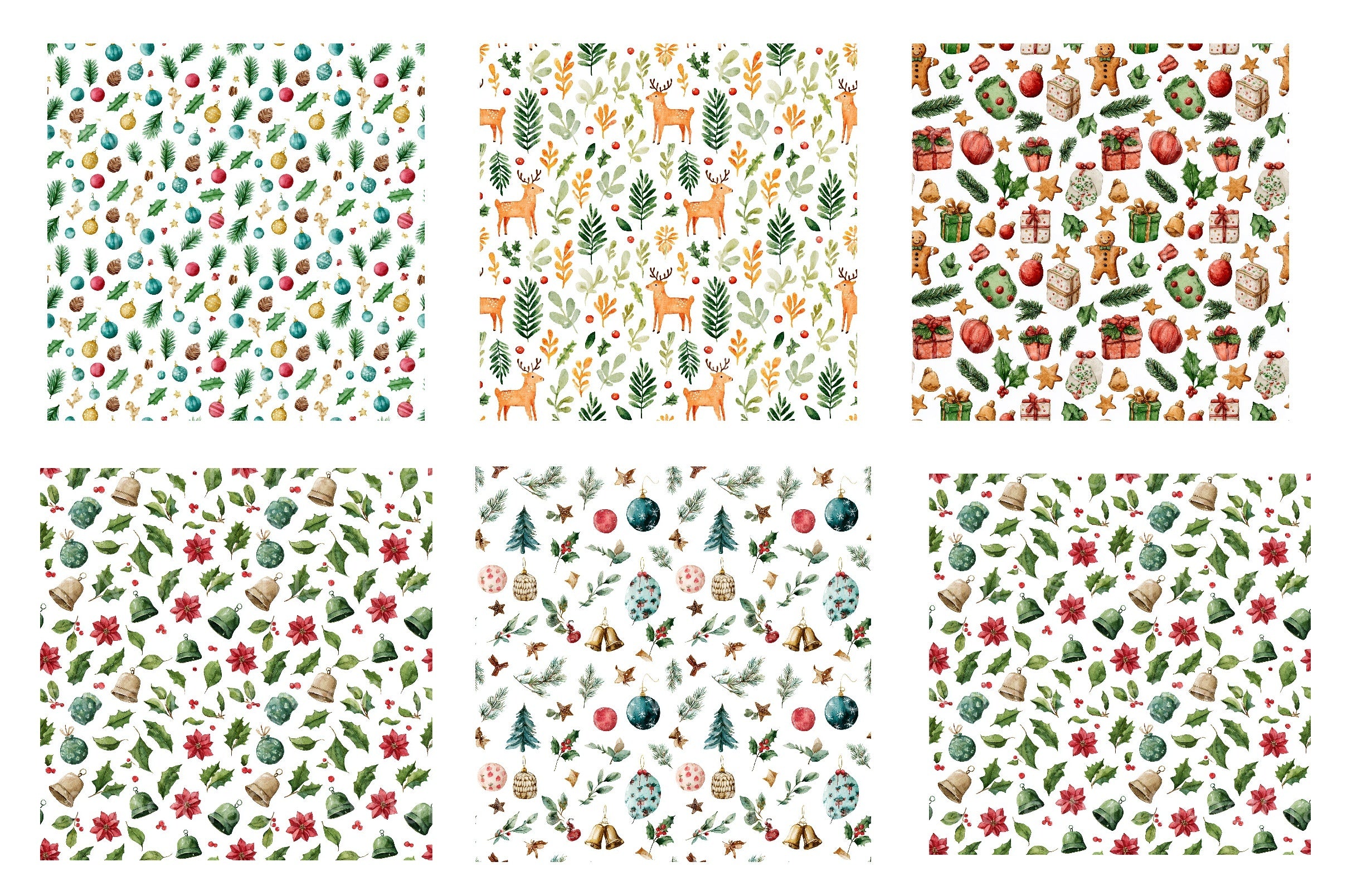 Christmas Seamless Pattern Background Digital Paper - CraftNest - Digital Crafting and Art